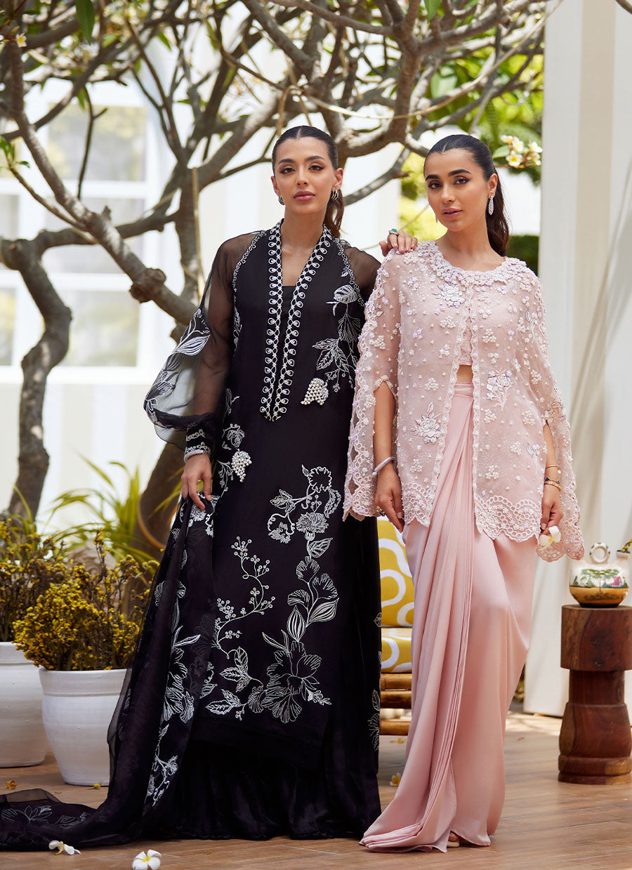 Cari Organza Cape and Pre-Drape Sari Skirt