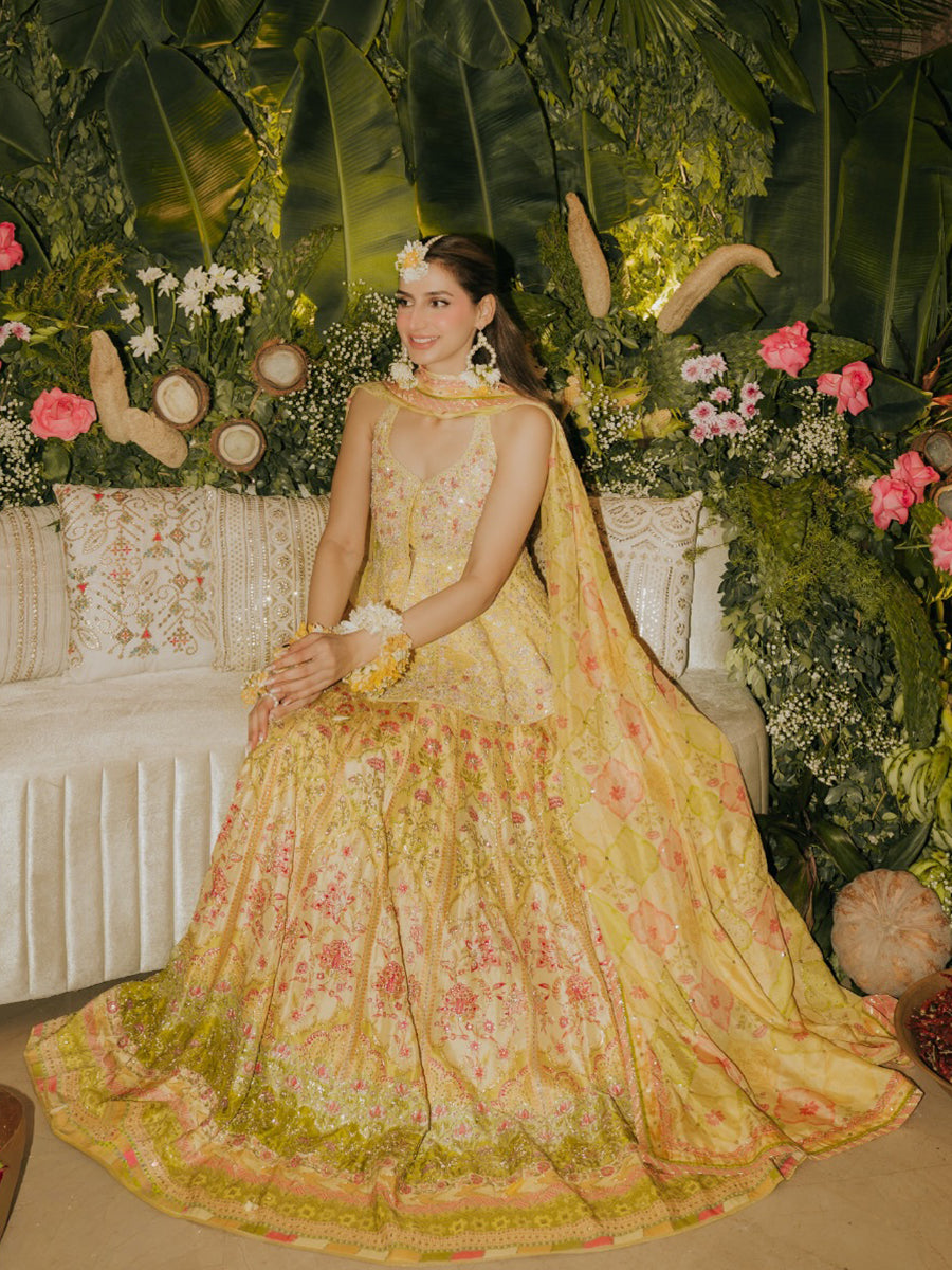 Zahra Malik in Jamaya Peplum With Printed Lehenga