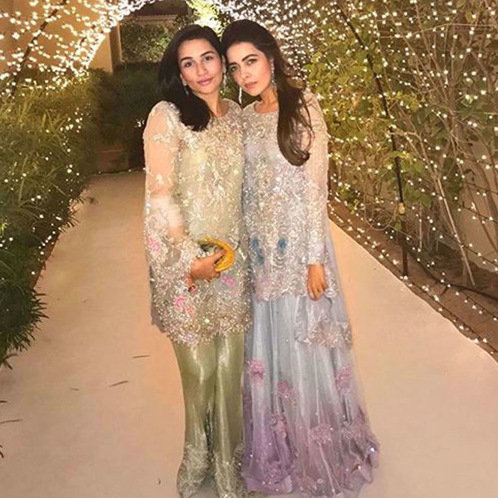 Picture of Our favourite beauties Sana Ansari and Maliha Aziz shimmering in pastel Farah Talib Aziz ensembles