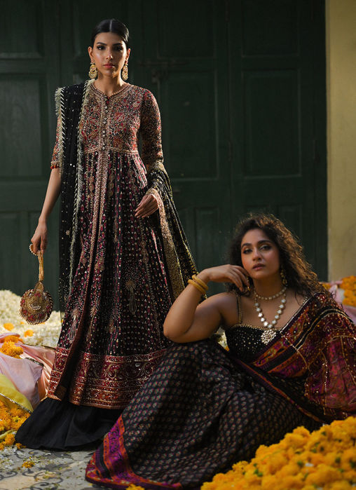 Everleigh Black Block Printed Kalidaar