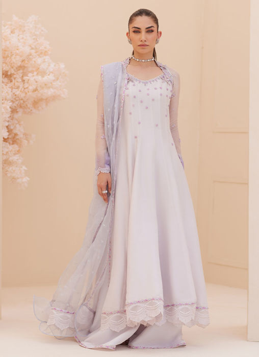 Katniss Silver Pearl Kalidar And Dupatta