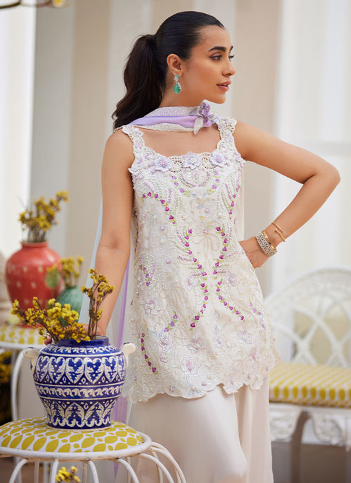 Amora Ivory Shirt, Pants And Dupatta