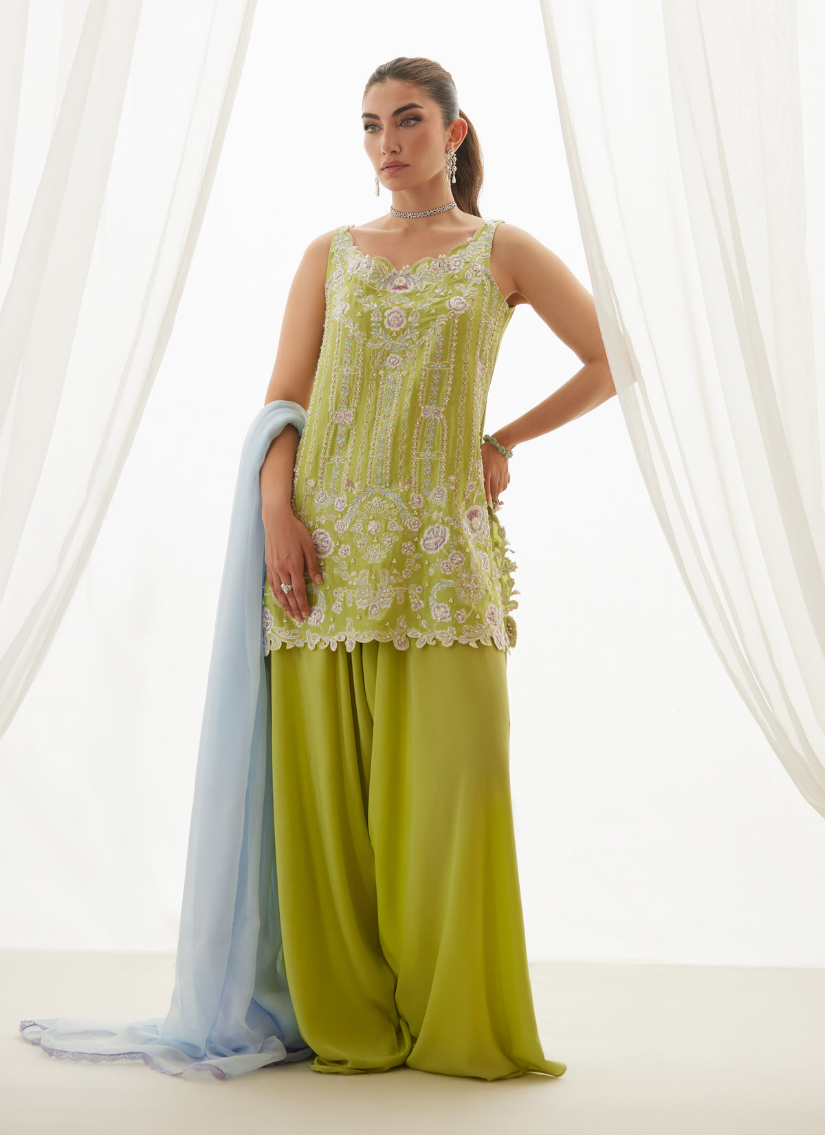 Ceelie Citrus Shirt And Dupatta