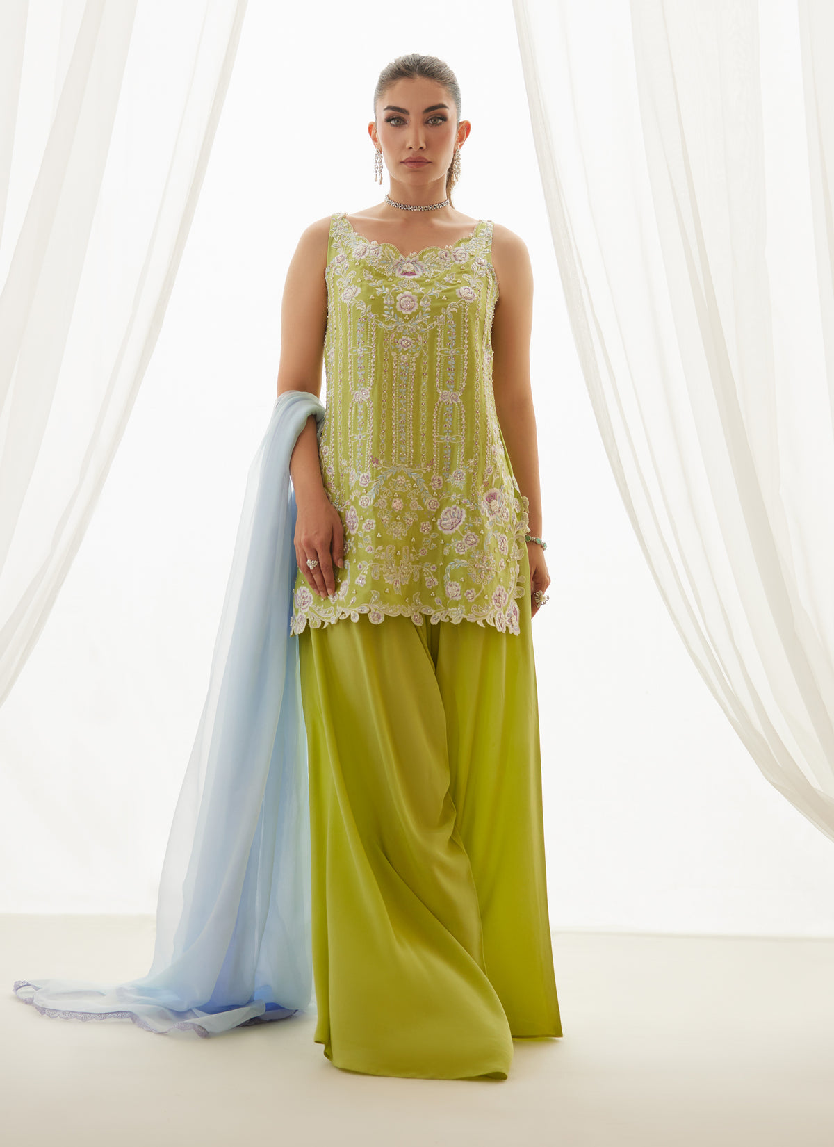 Ceelie Citrus Shirt And Dupatta
