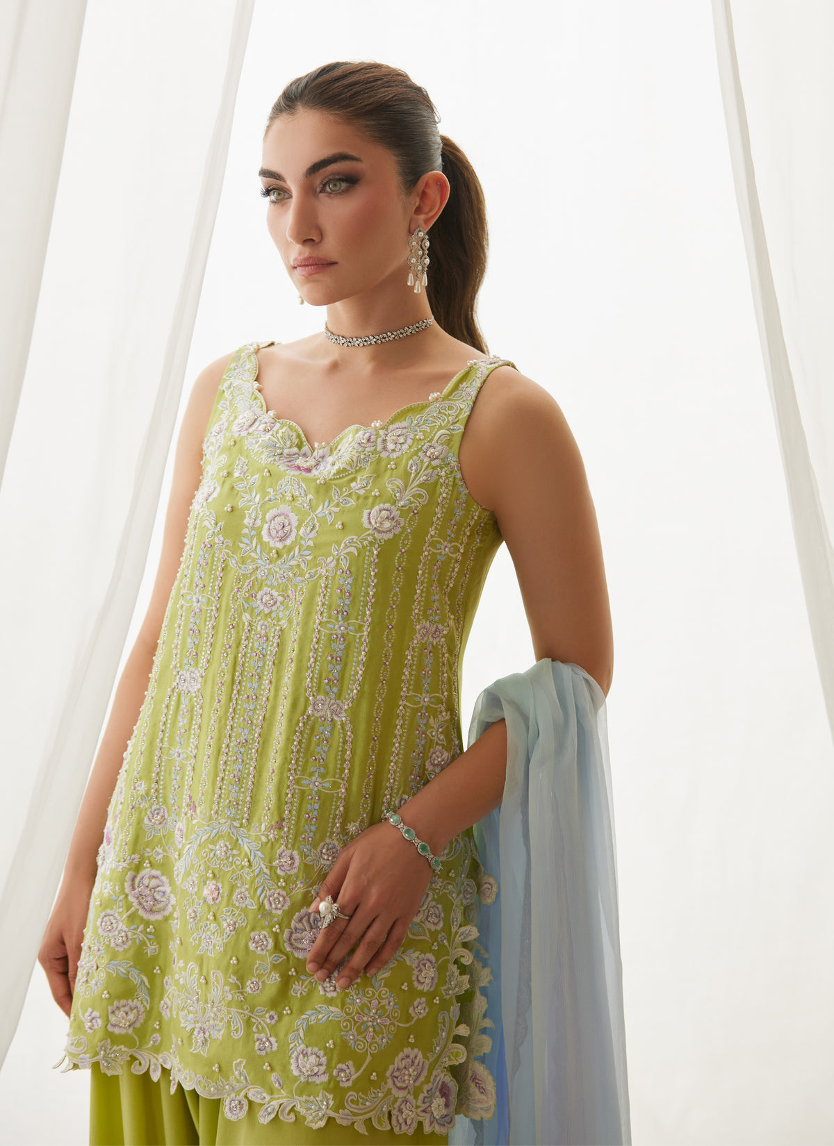 Ceelie Citrus Shirt And Dupatta