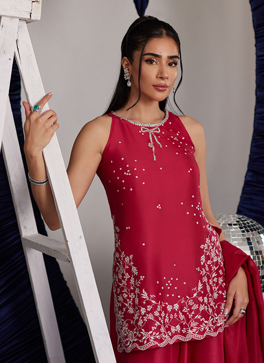 Izzy Hot Pink Shirt And Dupatta