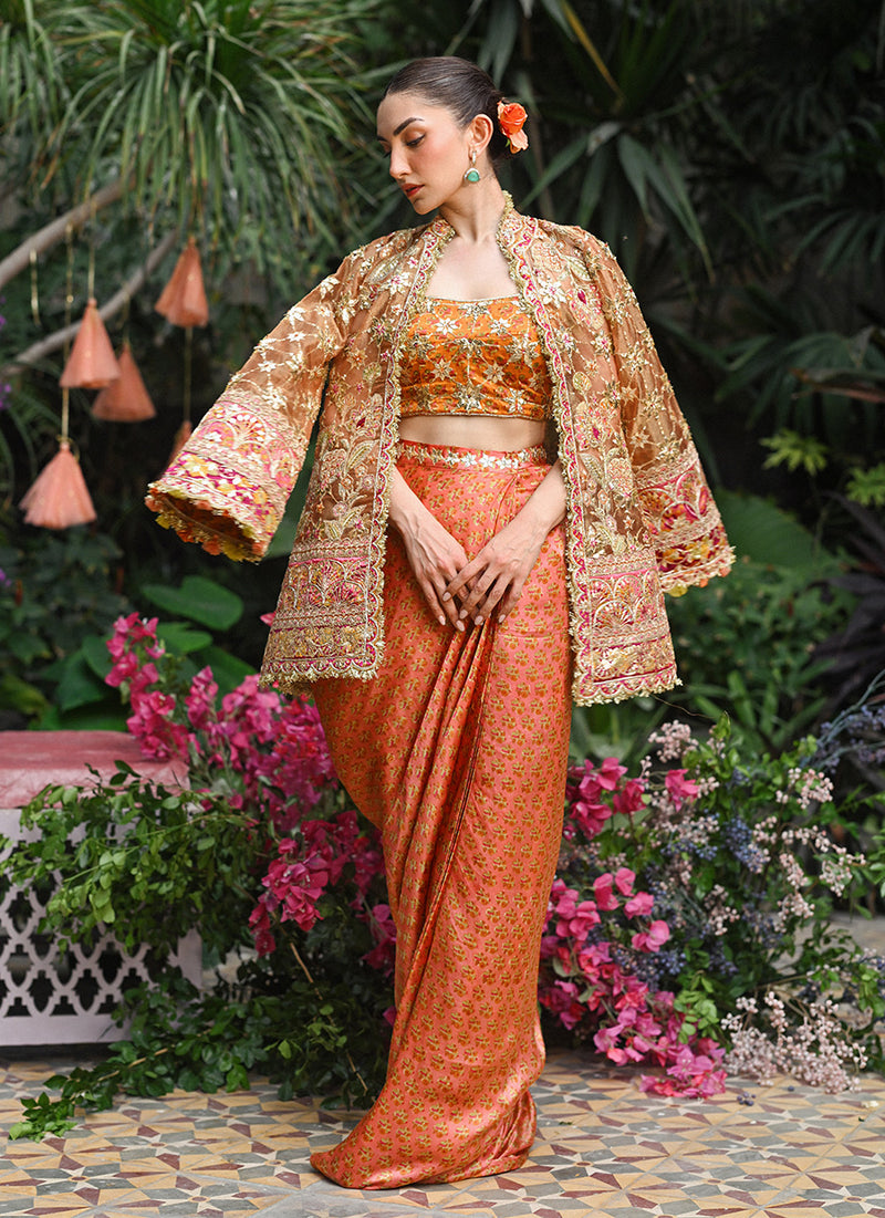 Verity Jacket And Dhoti-Draped