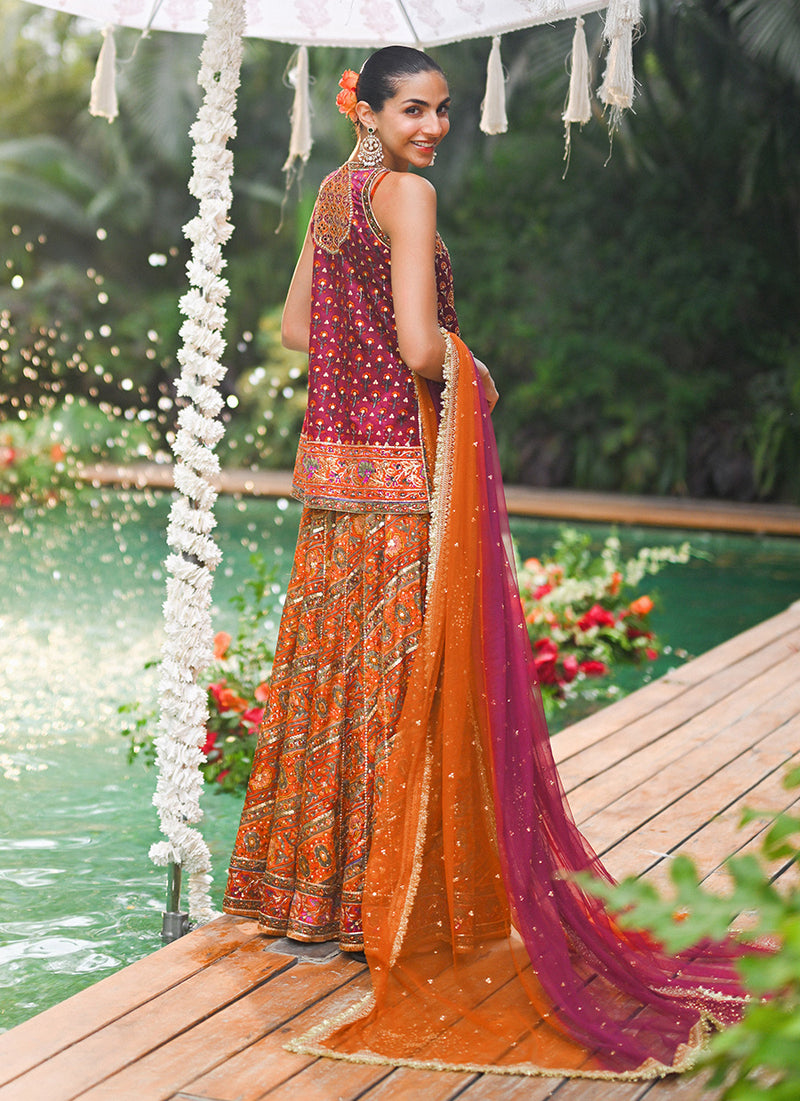 Corina Open Front Jacket And Lehnga