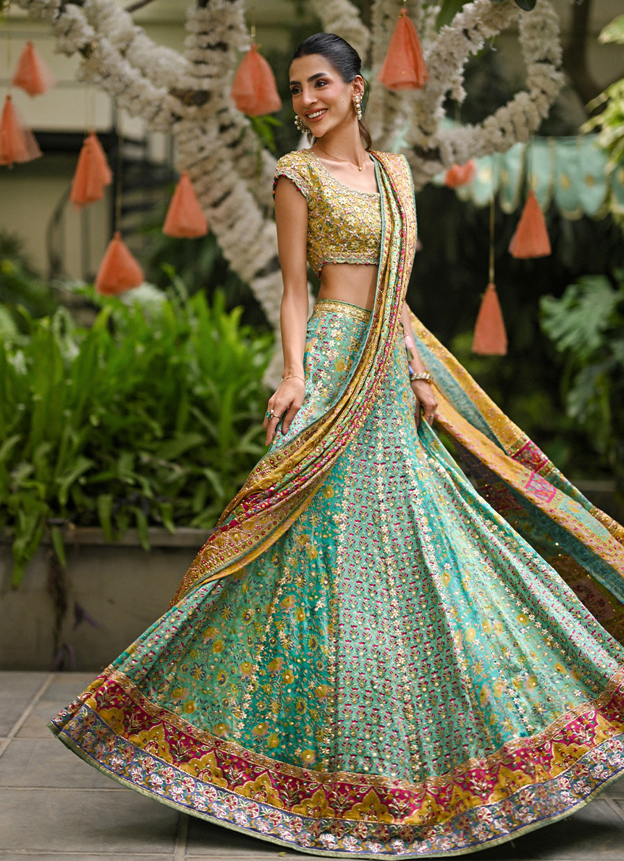Calantha Emerald Green Lehnga Choli