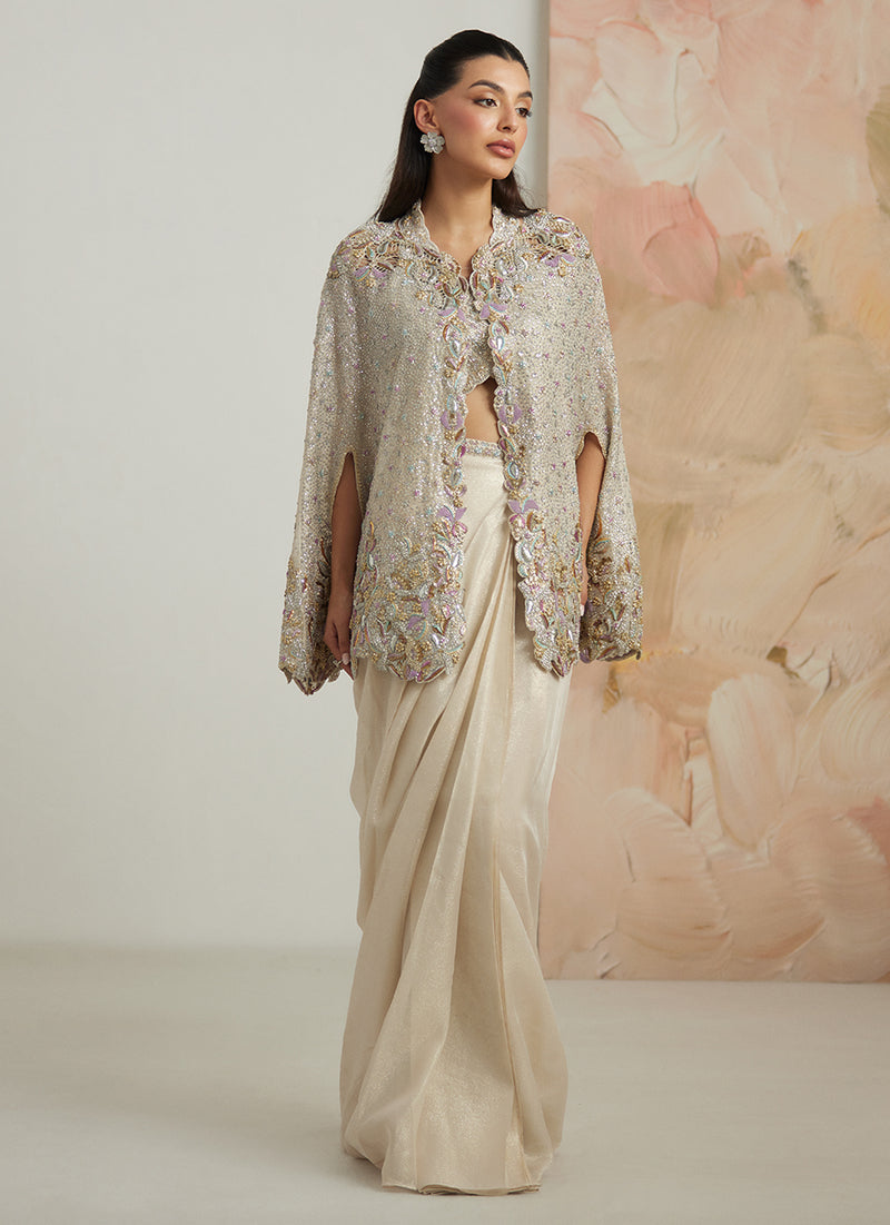 Denise Cape And Pre-Draped Skirt