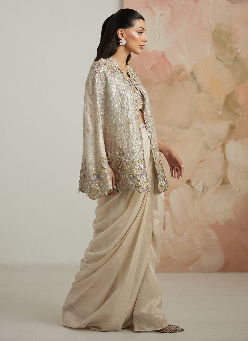 Denise Cape And Pre-Draped Skirt