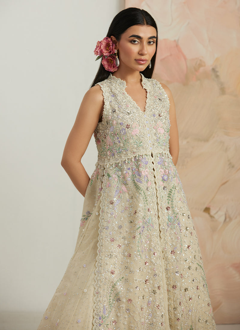 Ambika Open-Front Jacket And Lehnga