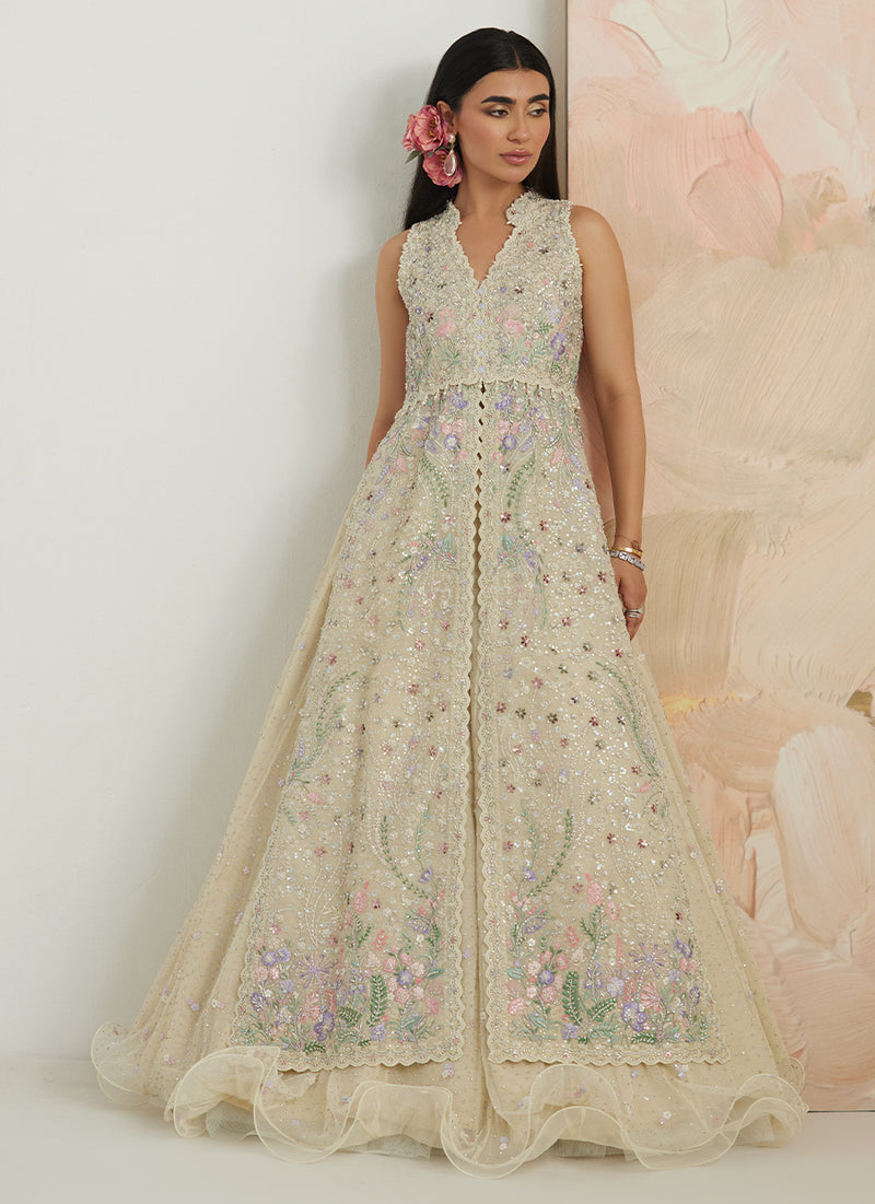 Ambika Open-Front Jacket And Lehnga