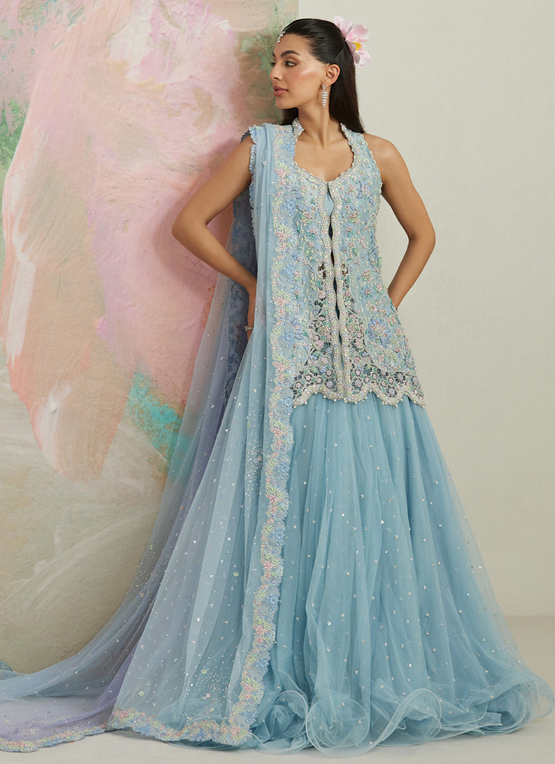 Dalia Front-Open Jacket And Lehnga