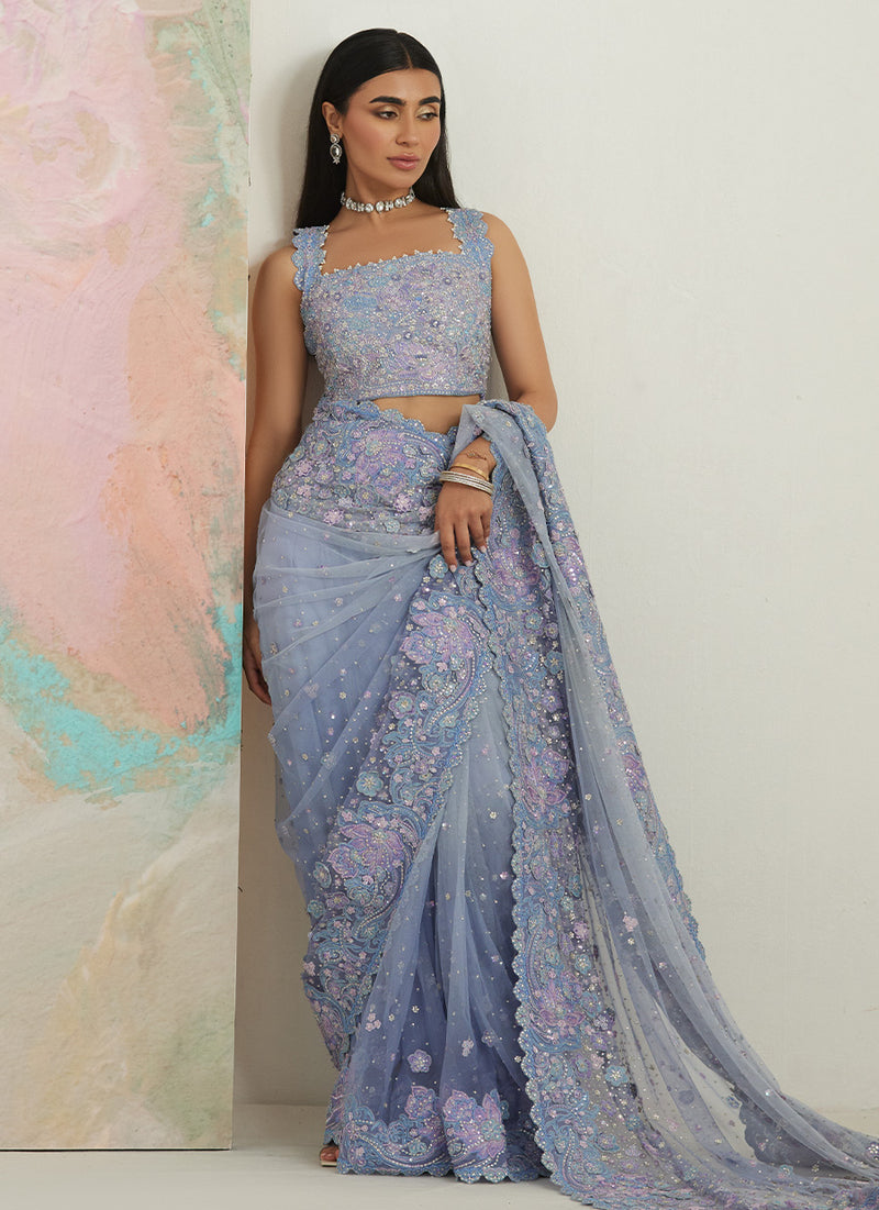 Seraphine Ombré Lavender Saree
