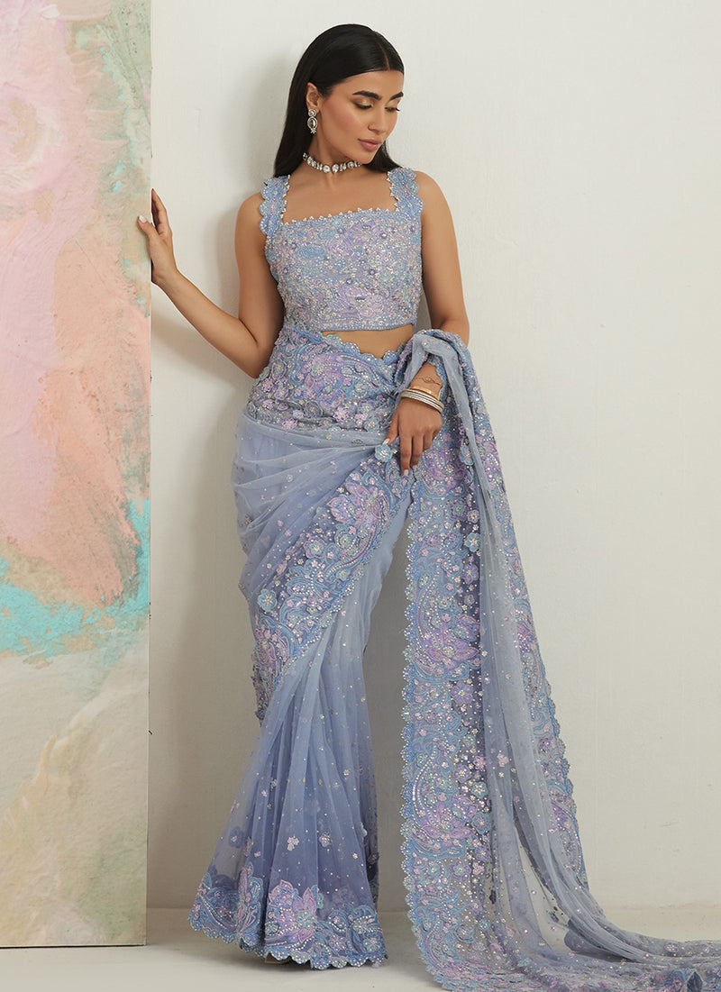 Seraphine Ombré Lavender Saree