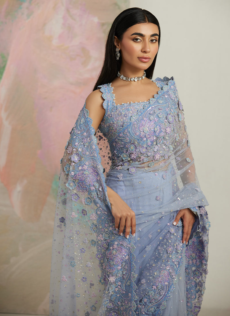 Seraphine Ombré Lavender Saree
