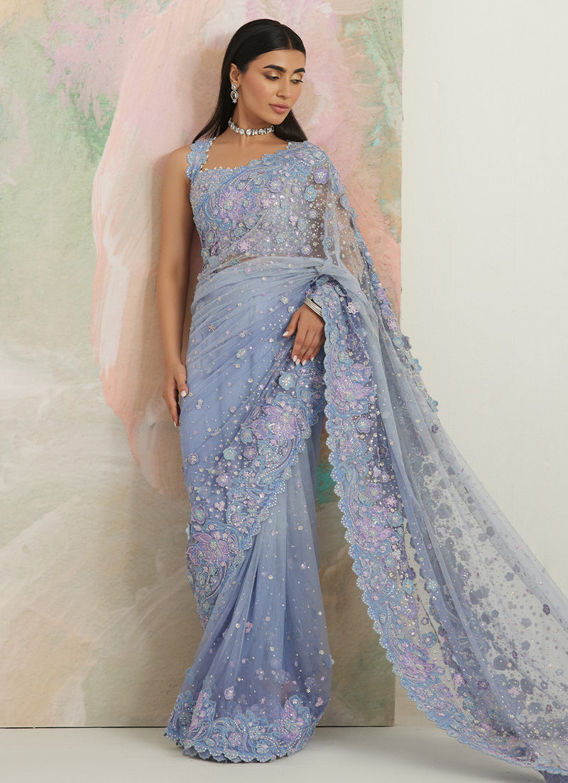 Seraphine Ombré Lavender Saree