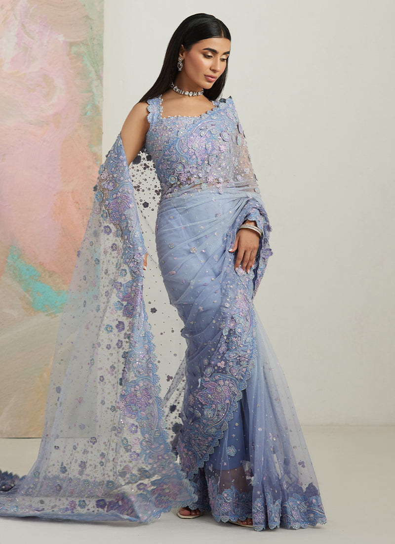 Seraphine Ombré Lavender Saree