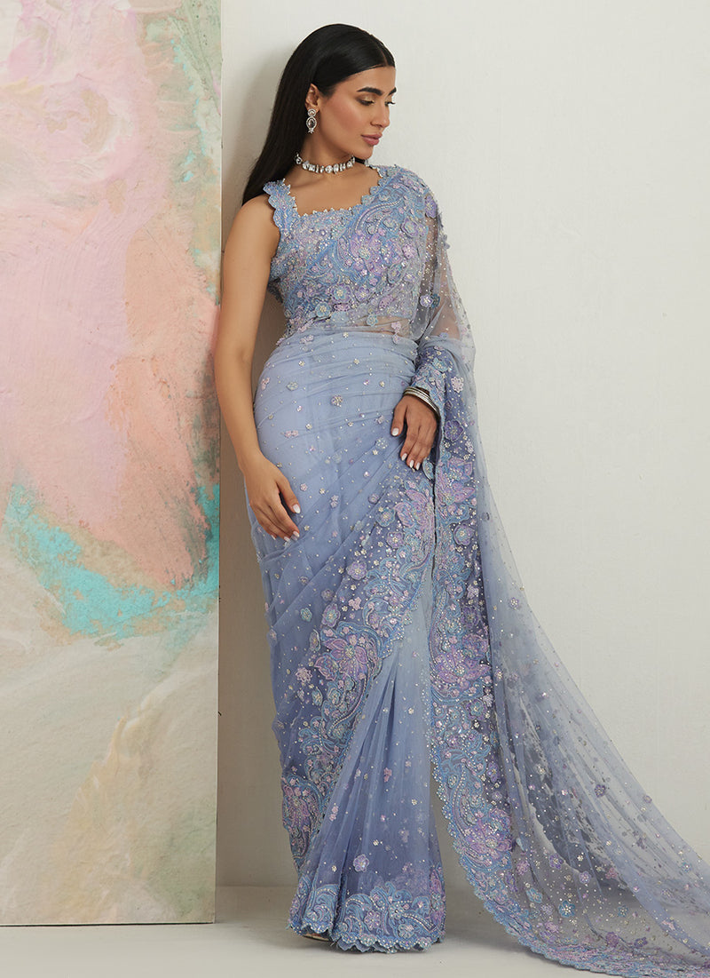 Seraphine Ombré Lavender Saree