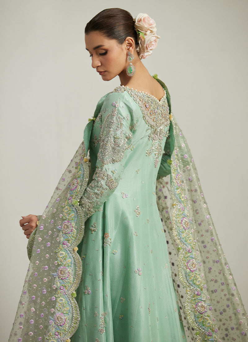 Kels Mint Hues Kalidaar And Lehnga