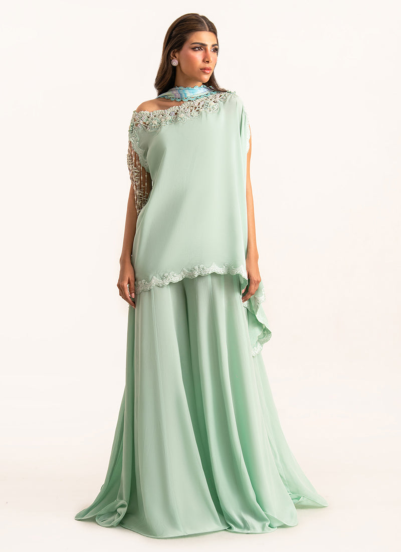 Anari Shirt And Drape Dupatta With Pants