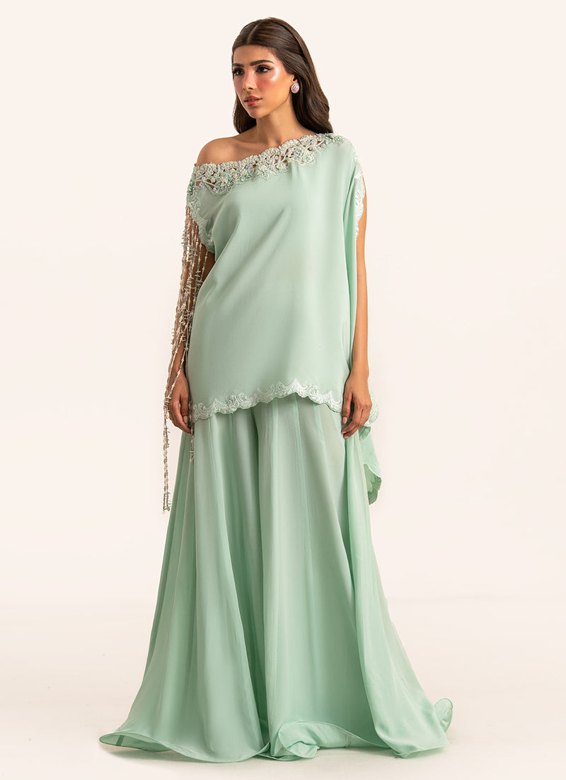 Anari Shirt And Drape Dupatta With Pants