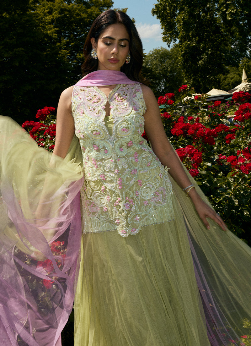 Danica Short Shirt With Lehenga
