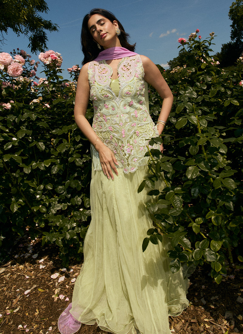 Danica Short Shirt With Lehenga
