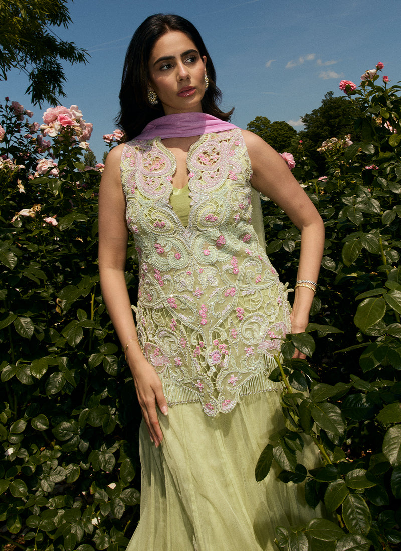 Danica Short Shirt With Lehenga