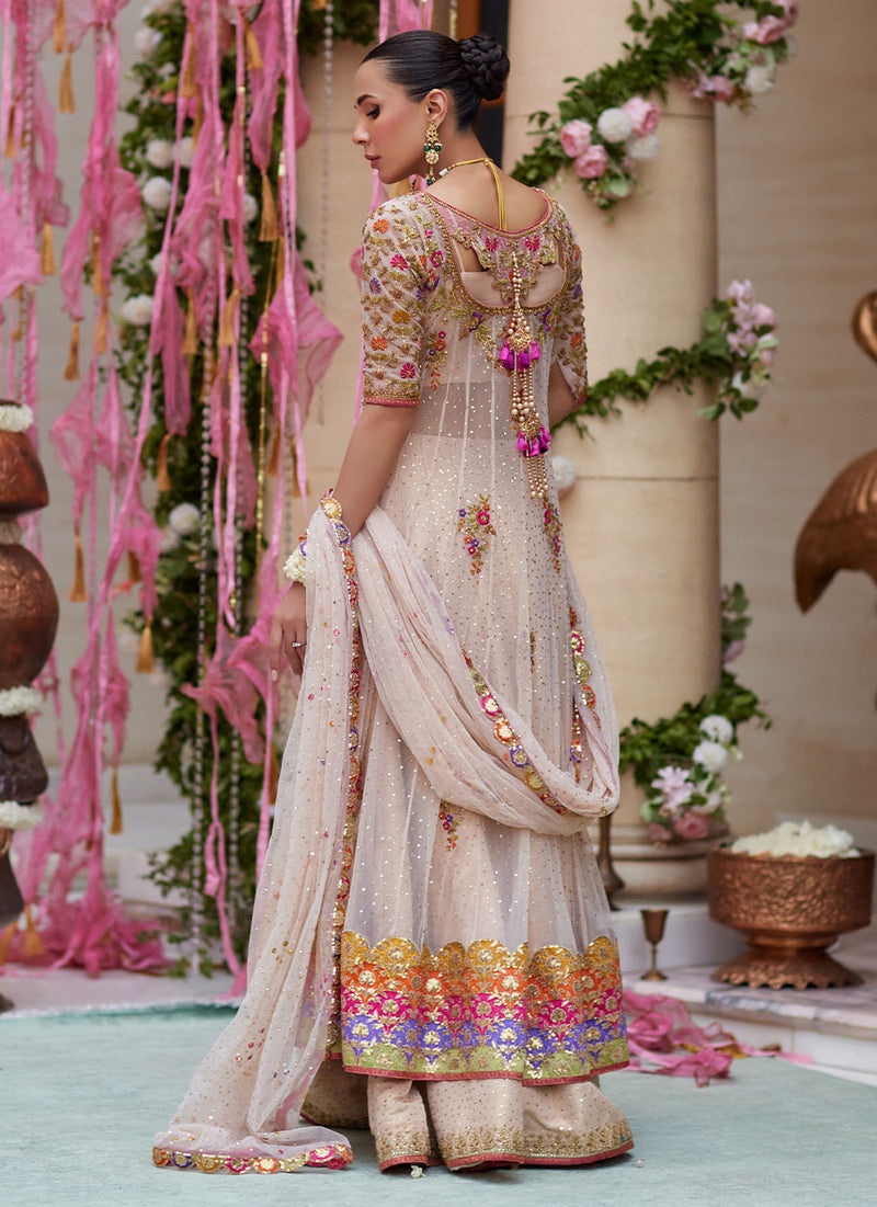 Meraki Beige Front Open Kalidaar