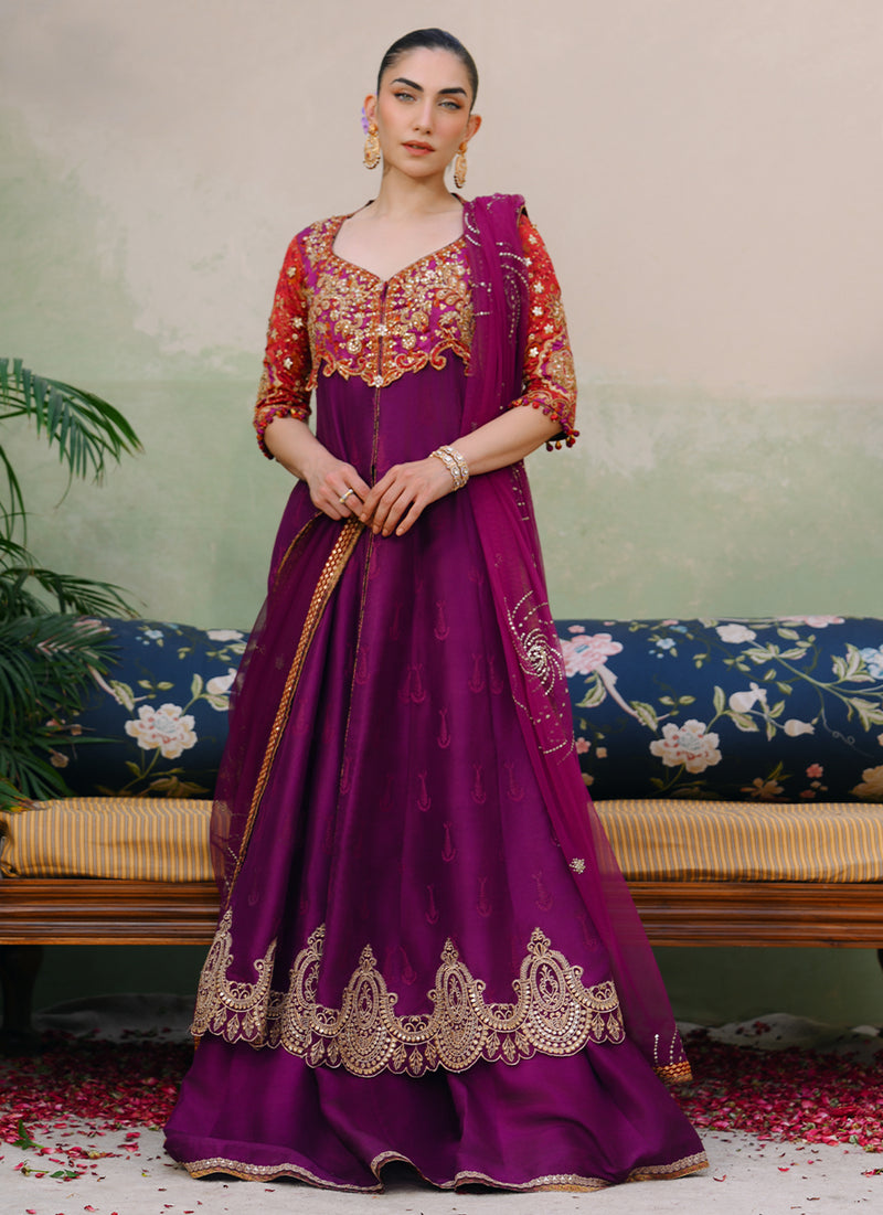 Keena Magenta Kalidaar And Dupatta