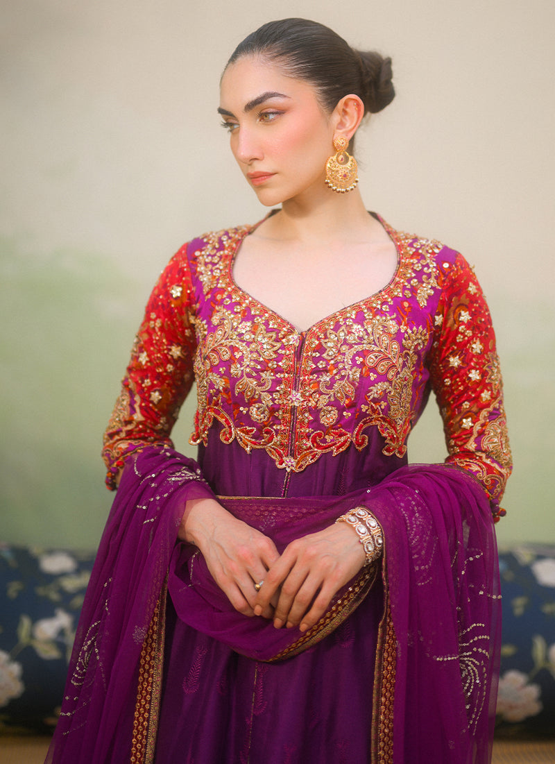 Keena Magenta Kalidaar And Dupatta