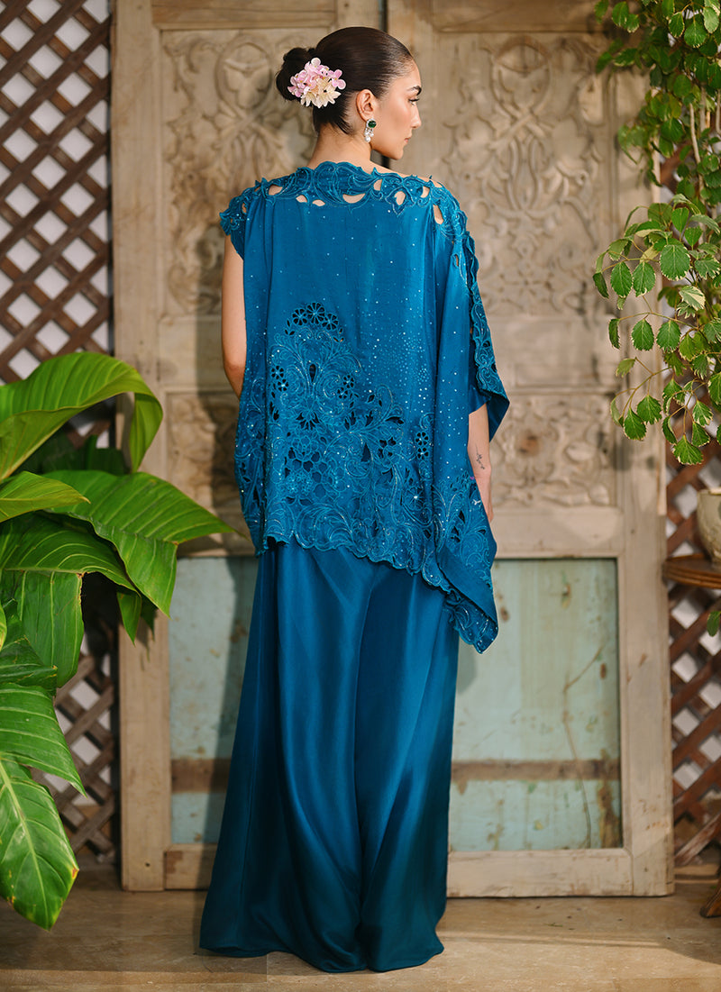Elsie Peacock Blue Shirt Set