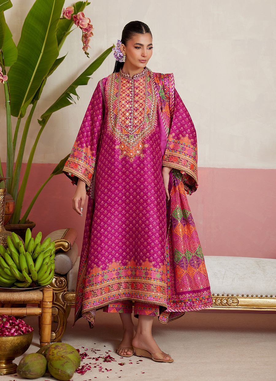 Adena Fuschia Shirt And Dupatta
