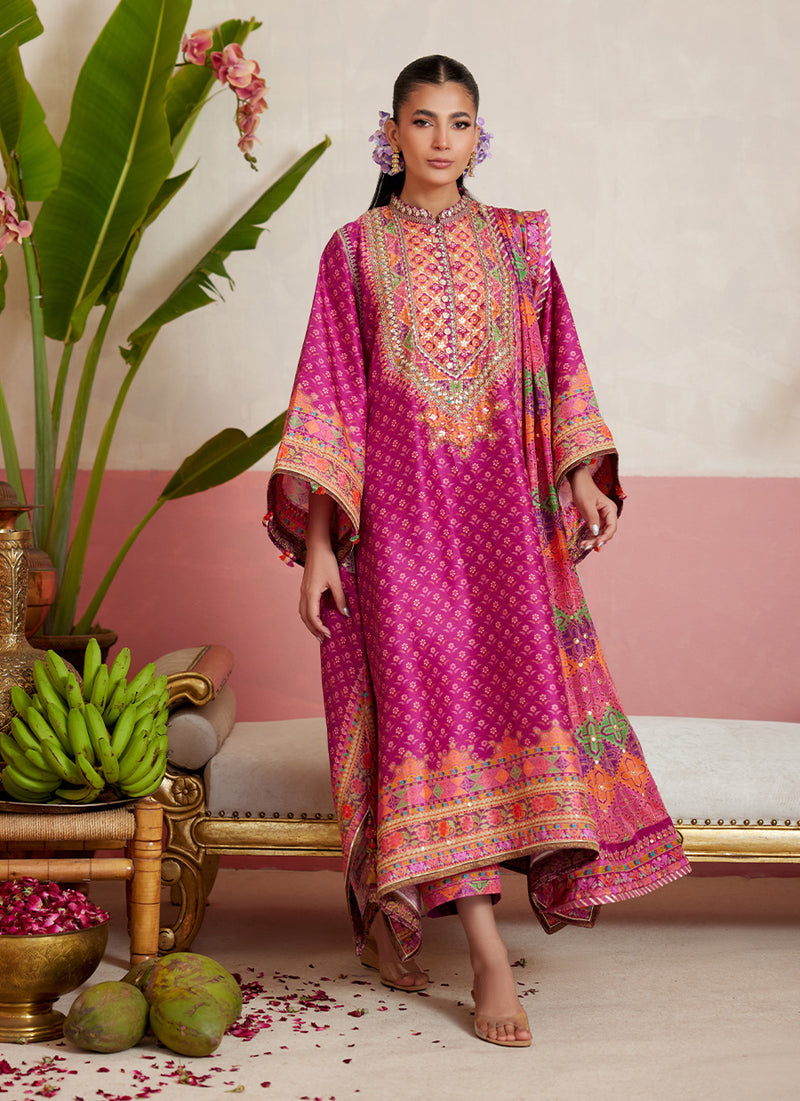 Adena Fushia Shirt And Dupatta