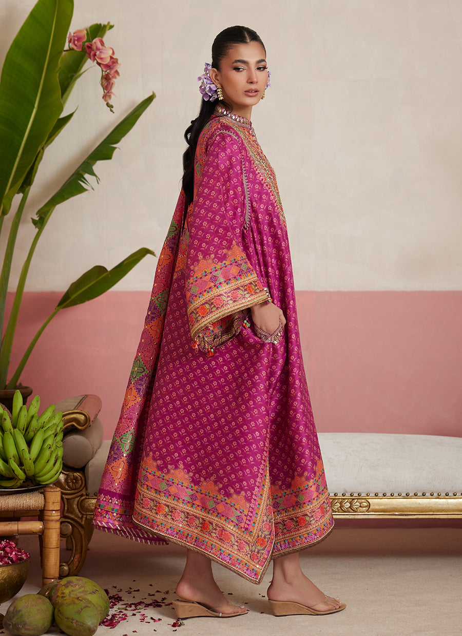 Adena Fuschia Shirt And Dupatta