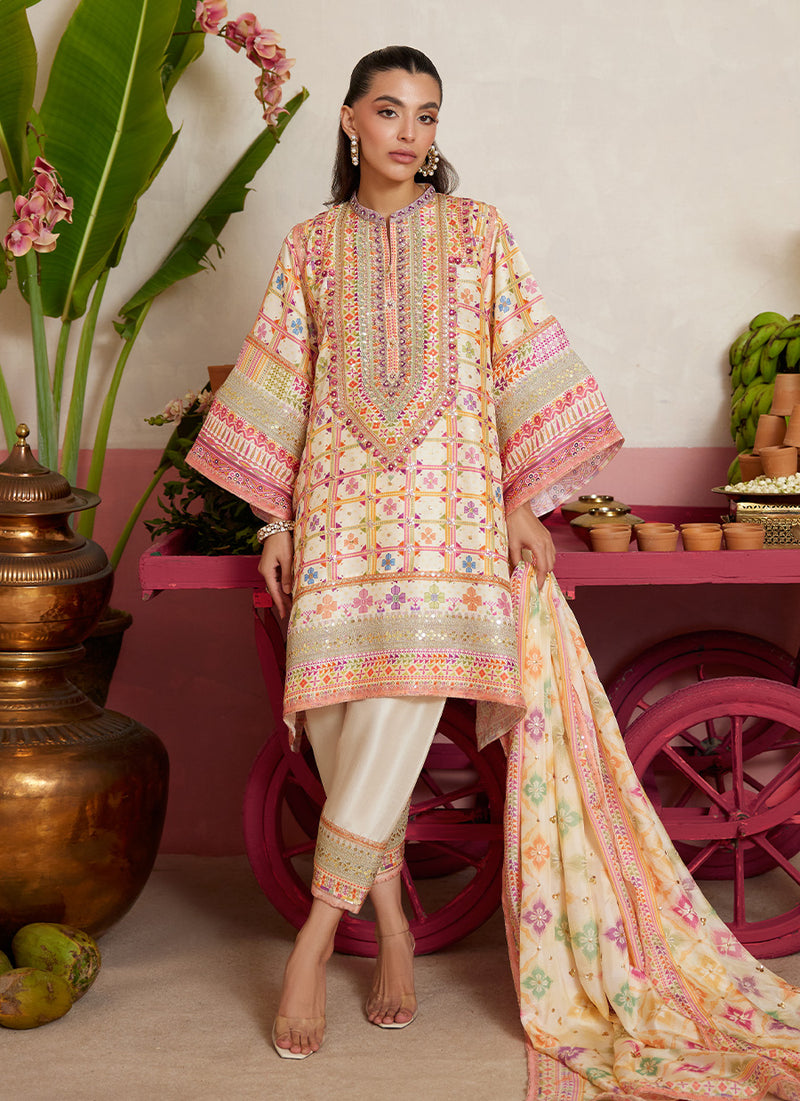 Kilo Ivory Shirt And Dupatta