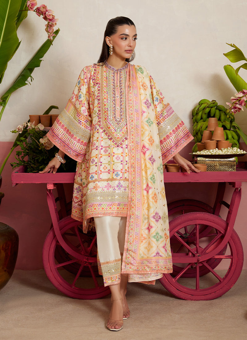 Kilo Ivory Shirt And Dupatta