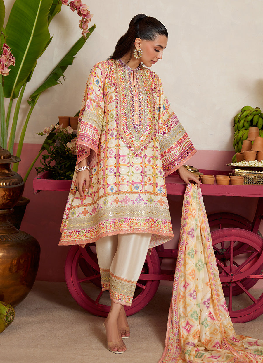 Kilo Ivory Shirt And Dupatta