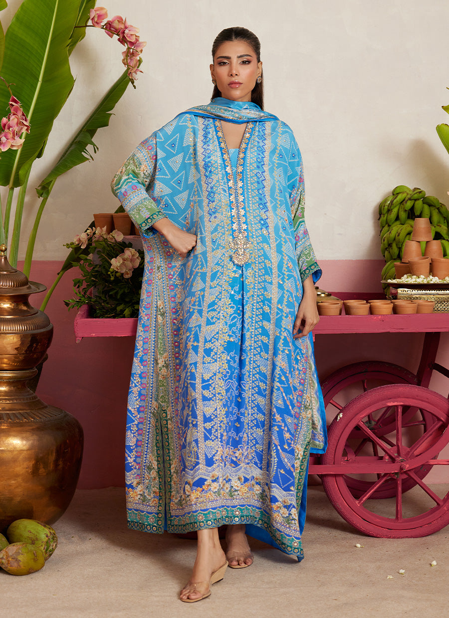 Elaria Sky Blue Kaftan