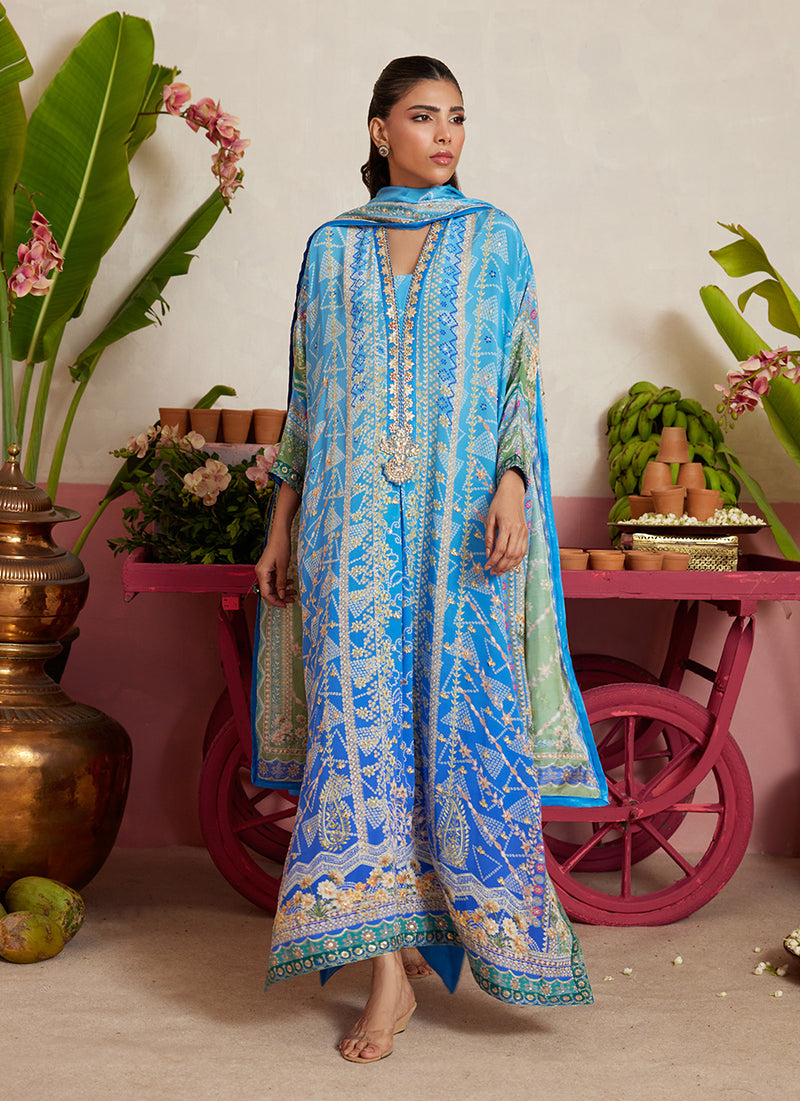 Elaria Sky Blue Kaftan