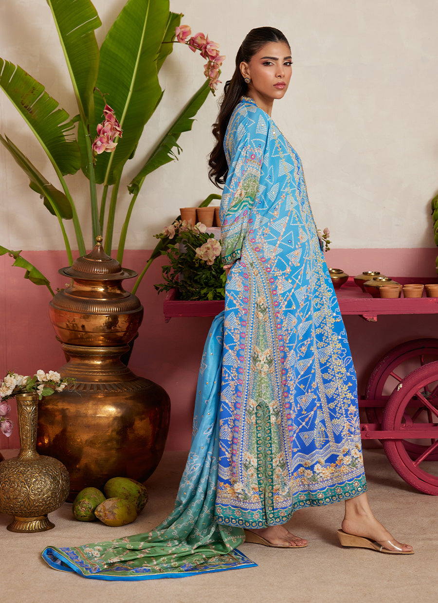 Elaria Sky Blue Kaftan