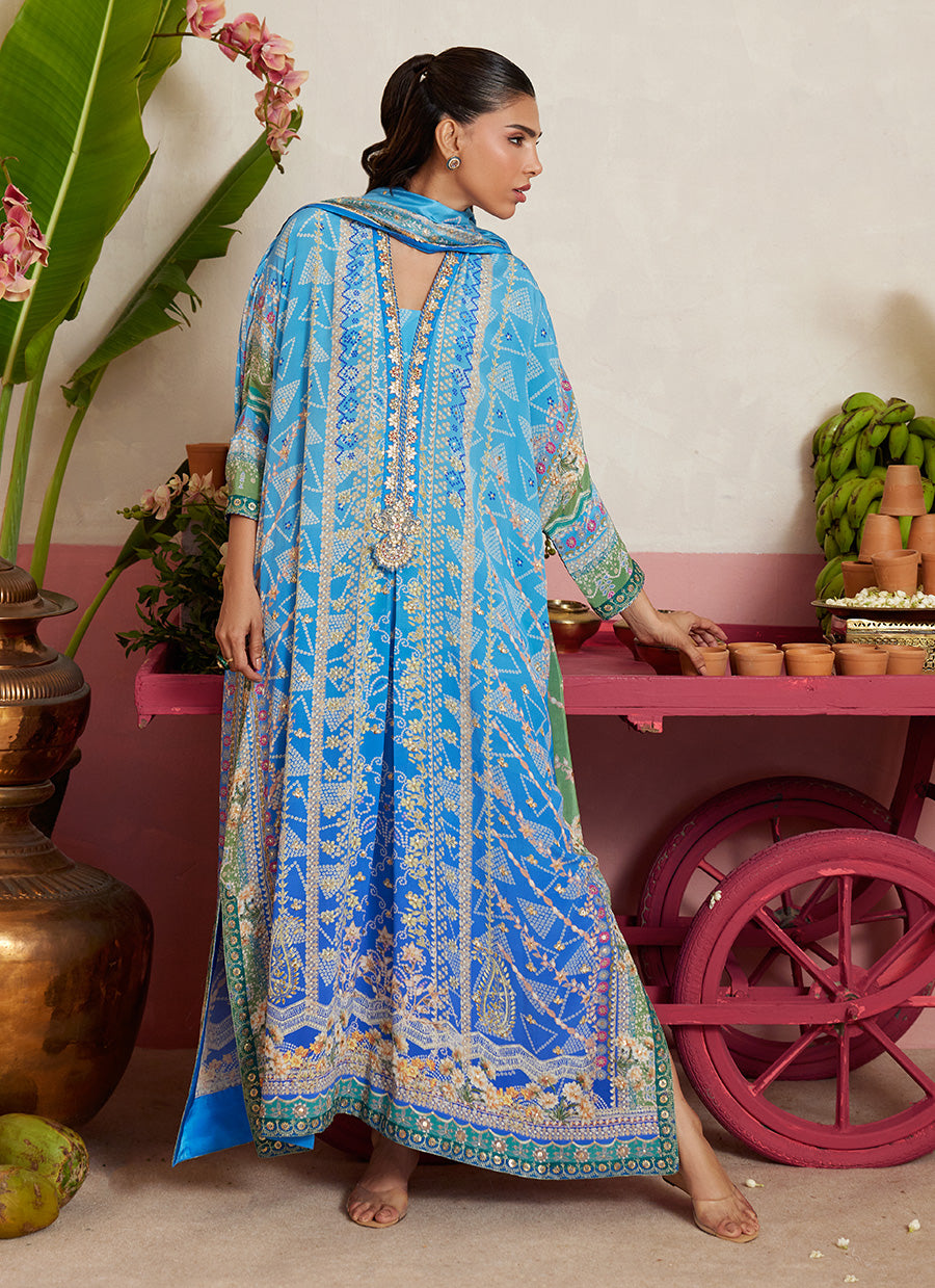 Elaria Sky Blue Kaftan
