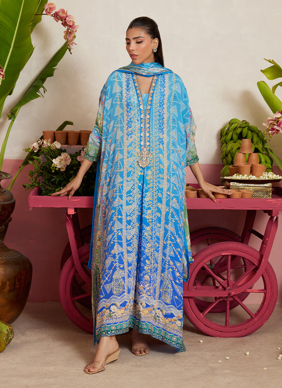 Elaria Sky Blue Kaftan
