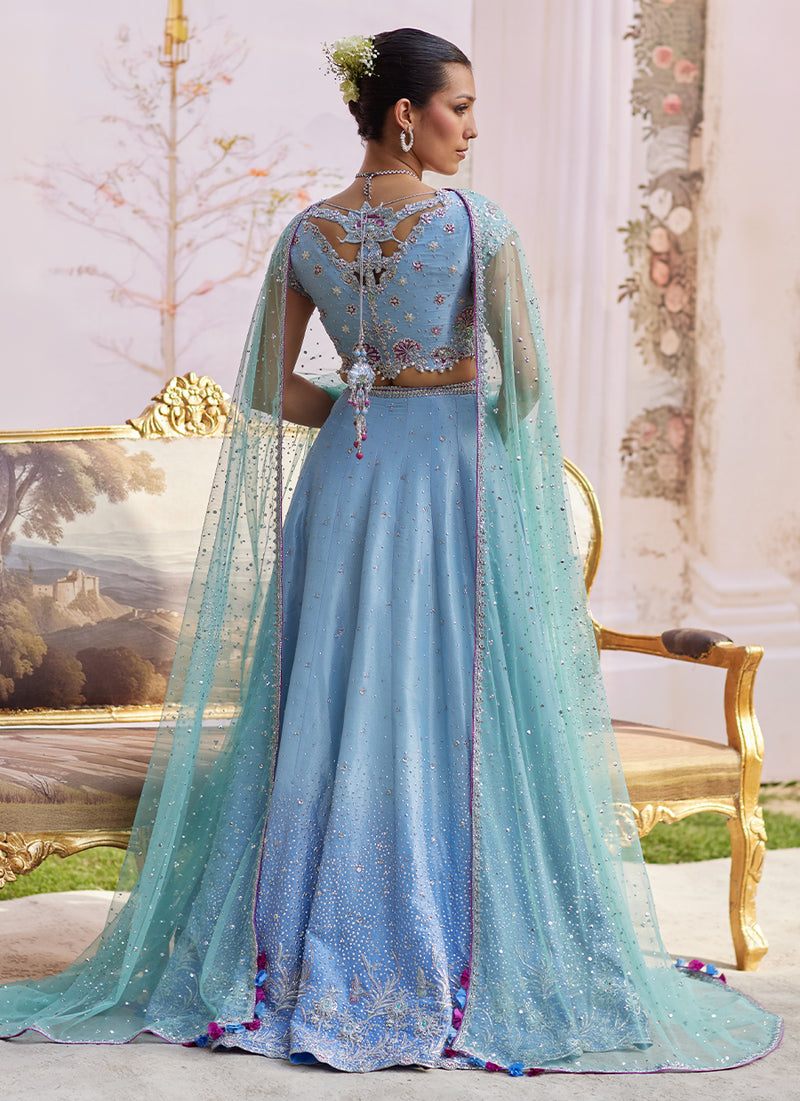 Clara Ice Blue Lehenga Choli