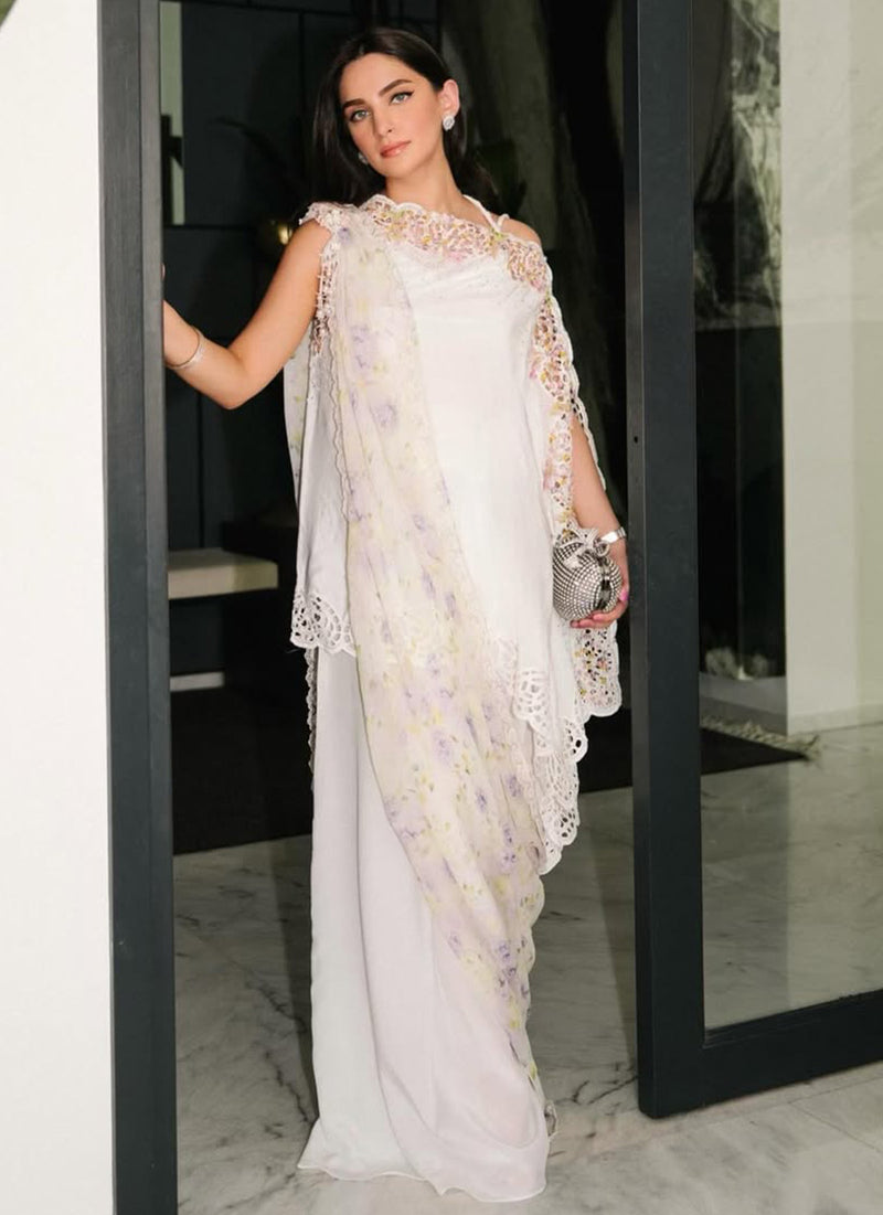 Ivory Solenne Shirt And Drape Dupatta With Pants