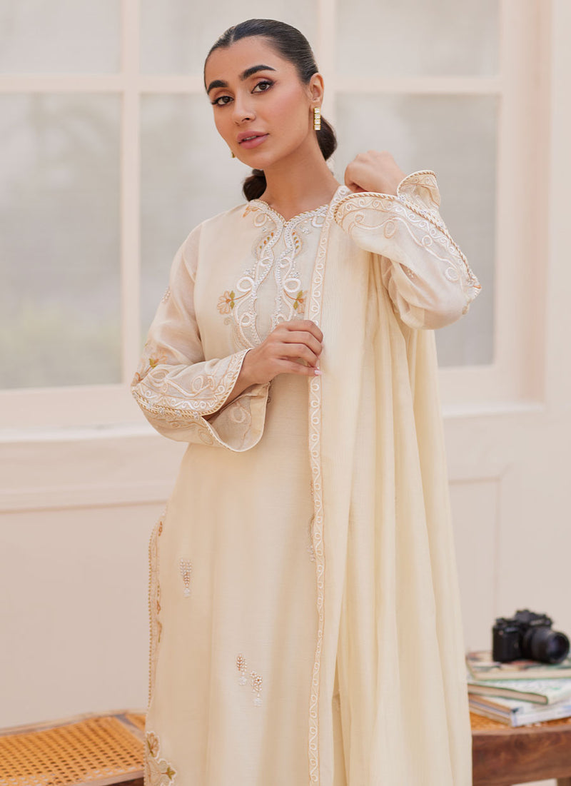 Evra Ivory Shirt And Dupatta
