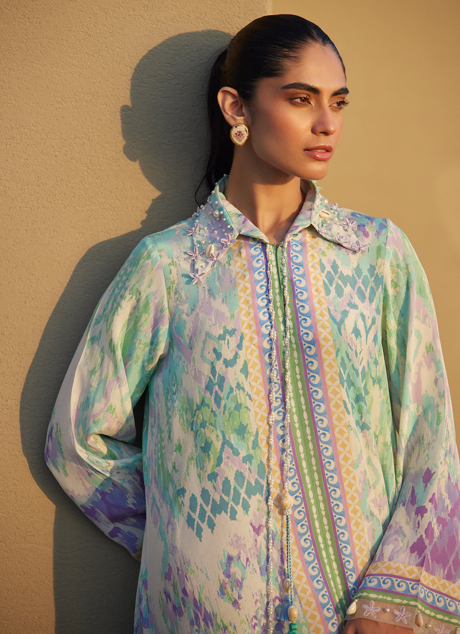 Marisol Ikkat Crepe Kaftan