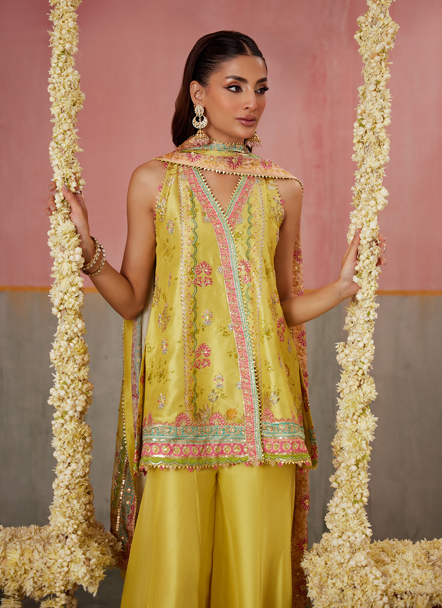 Zaria Kiwi Shirt And Dupatta